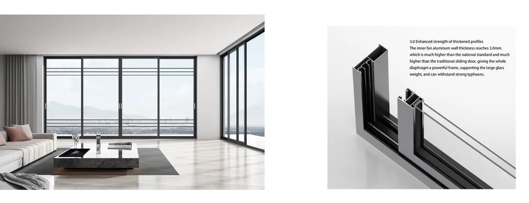 Commercial Storefront Doors and Windows Thermal Break Aluminum Commercial Sliding Door