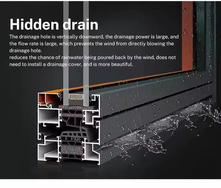 Double-Layer Tempered Glass Window Safety and Energy Saving Aluminum