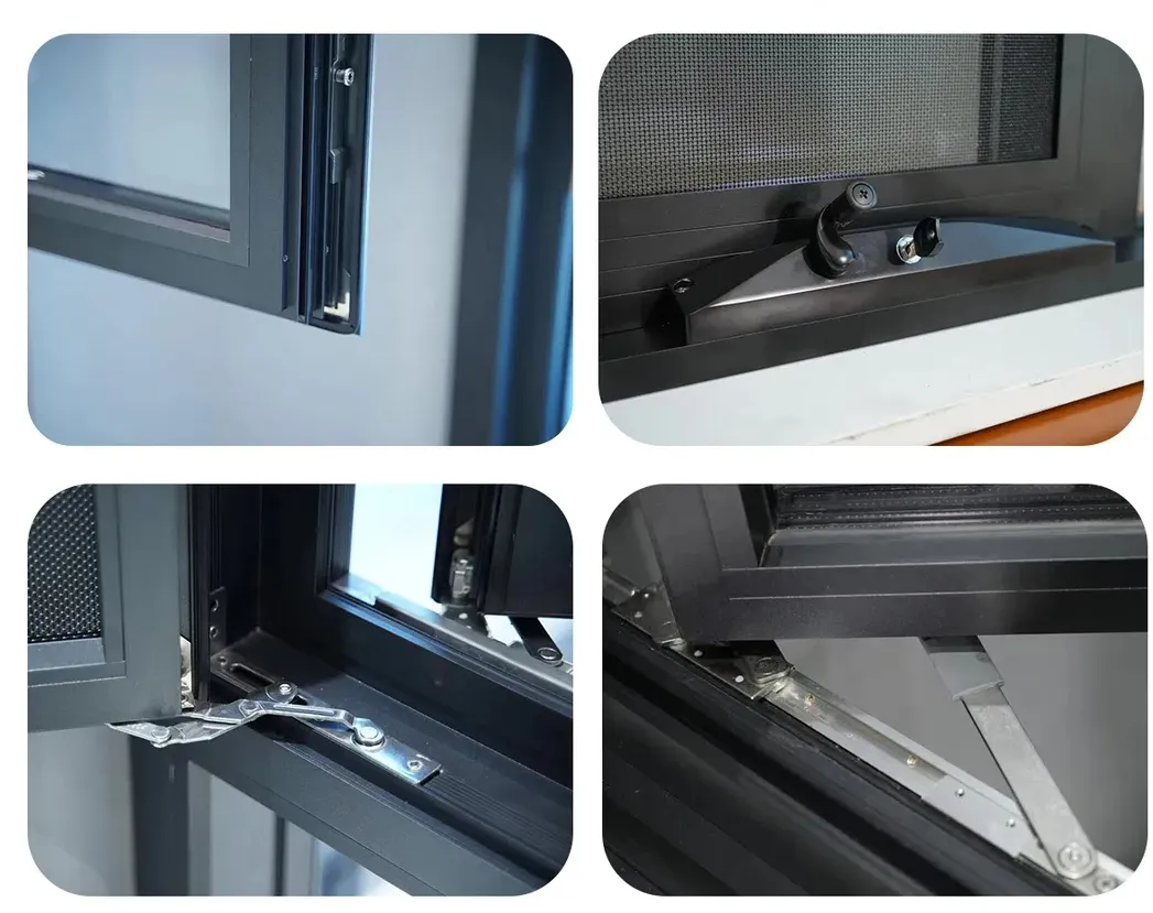 Modern Design Hot Selling Manufacturer Thermal Aluminum Casement Windows Double Glazed Tempered Glass Aluminium Awning