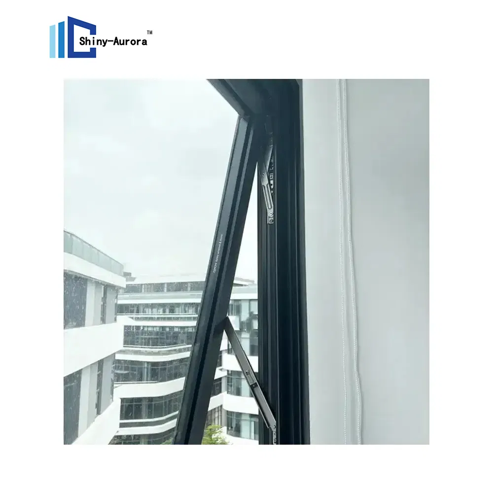 Residential House Waterproof Energy Saving Double Tempered Glass Aluminium Awning Windows