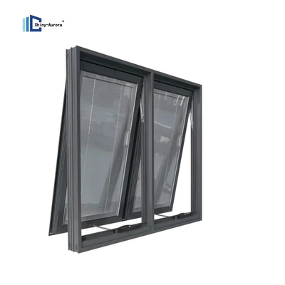 Hurricane Proof Vertical Opening Window Aluminium Chain Winder Awning Window With Louvres