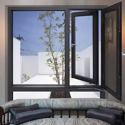 Fireproof Aluminium Frame Casement Window Horizontal Opening American Standard Window
