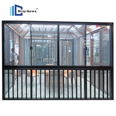 Burglar Proof Aluminium Double Glass Door Custom Aluminium Vertical Sliding Windows