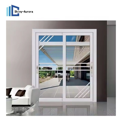 Broken Bridge Aluminum 3 Track Sliding Door , Tempered Glass Panel Sliding Door