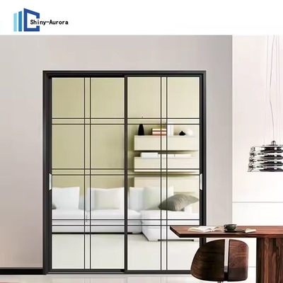 Soundproof Clear Tempered Glass Sliding Glass Doors Bifold Aluminium Profile Glass Door