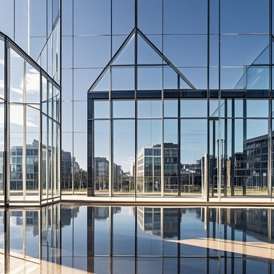 Waterproof Soundproof Tempered Glass Curtain Wall Hurricane Proof For Standard Plane