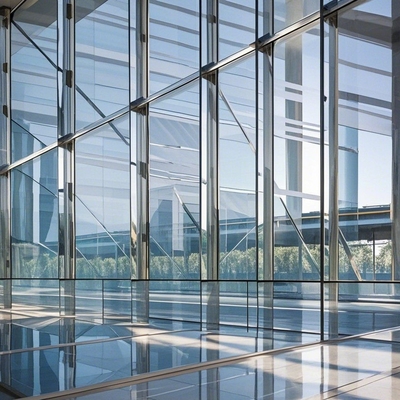 Building Hidden Frame Glass Curtain Wall , Aluminum Alloy Custom Curtain Wall