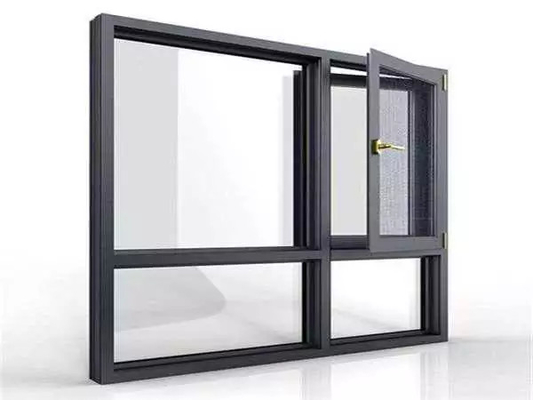Office Building Aluminium Casement Window Customized Aluminum Hinged Window Soundproof