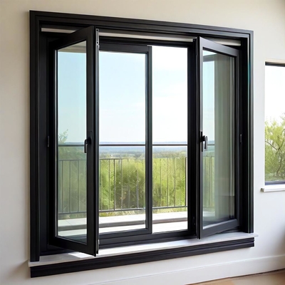 Atomic White Commercial Aluminium Casement Window Insulating Glass Aluminum Window