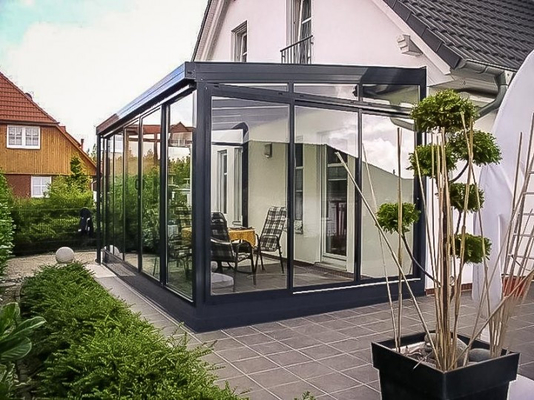 White Finish Aluminum Sun Room Customization With Corner Code Connection