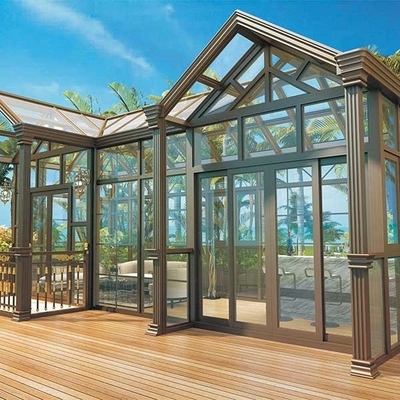 Sturdy Lightweight Sun Room Customized Tile Floor Sunroom With Sliding Door