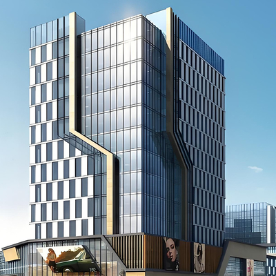 Custom Unitized Curtain Wall UV Resistant Class A Fire Resistant For Clear Glass Color Buildings