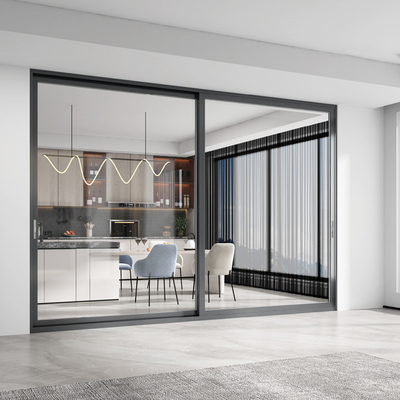 Sleek Aluminium Sliding Doors 2mm Horizontal Opening Frame Sliding Glass Door