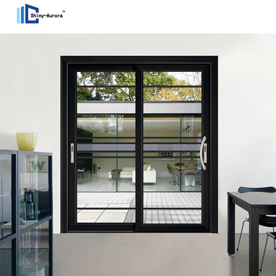 Aluminium alloy sliding glass balcony sliding door black French style aluminum sliding glass door
