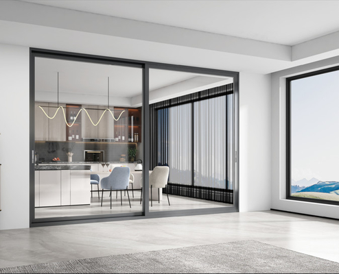 Ultra Narrow Office Partition Door Waterproof Aluminium Sliding Partition Door