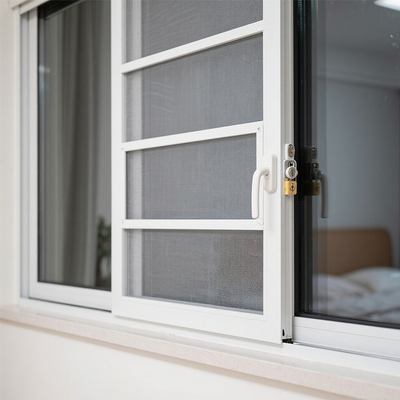 White Aluminum Sliding Windows with Screen - Secure, Energy-Efficient for Bedroom & Residential Spaces
